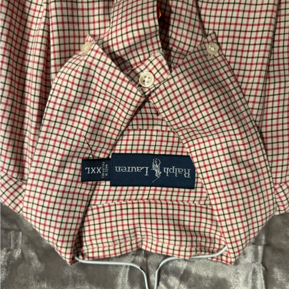 Ralph Lauren Red and Cream Plaid Shirt